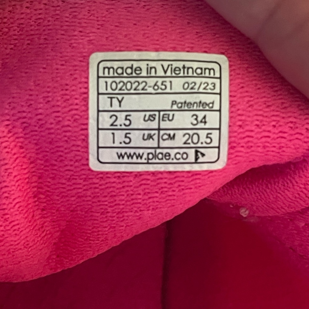 PLAE Ty Pink and Purple Kids Sneakers girls size 2 1/2 - Picture 7 of 8